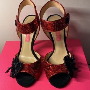 Betsey Johnson Red Sequin Heels